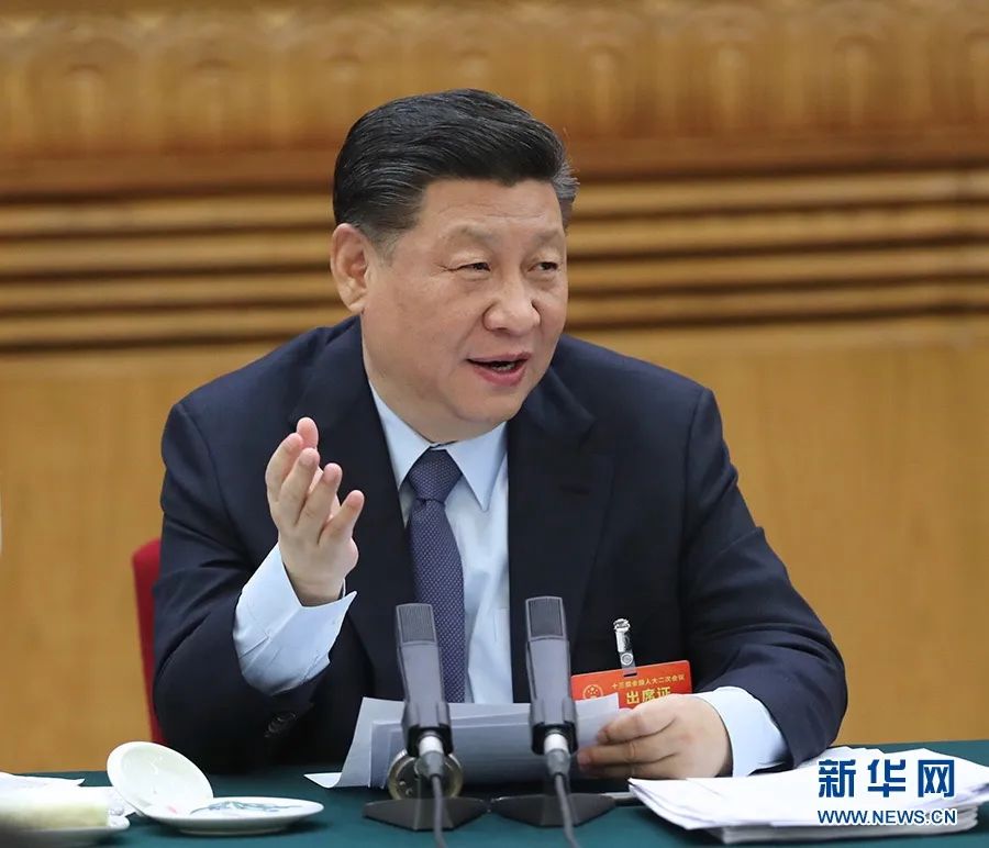 2019年3月7日，習(xí)近平參加十三屆全國(guó)人大二次會(huì)議甘肅代表團(tuán)的審議。新華社記者 鞠鵬 攝